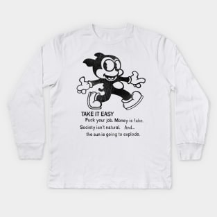 Bimbo the Dog 'Take it Easy..." Kids Long Sleeve T-Shirt